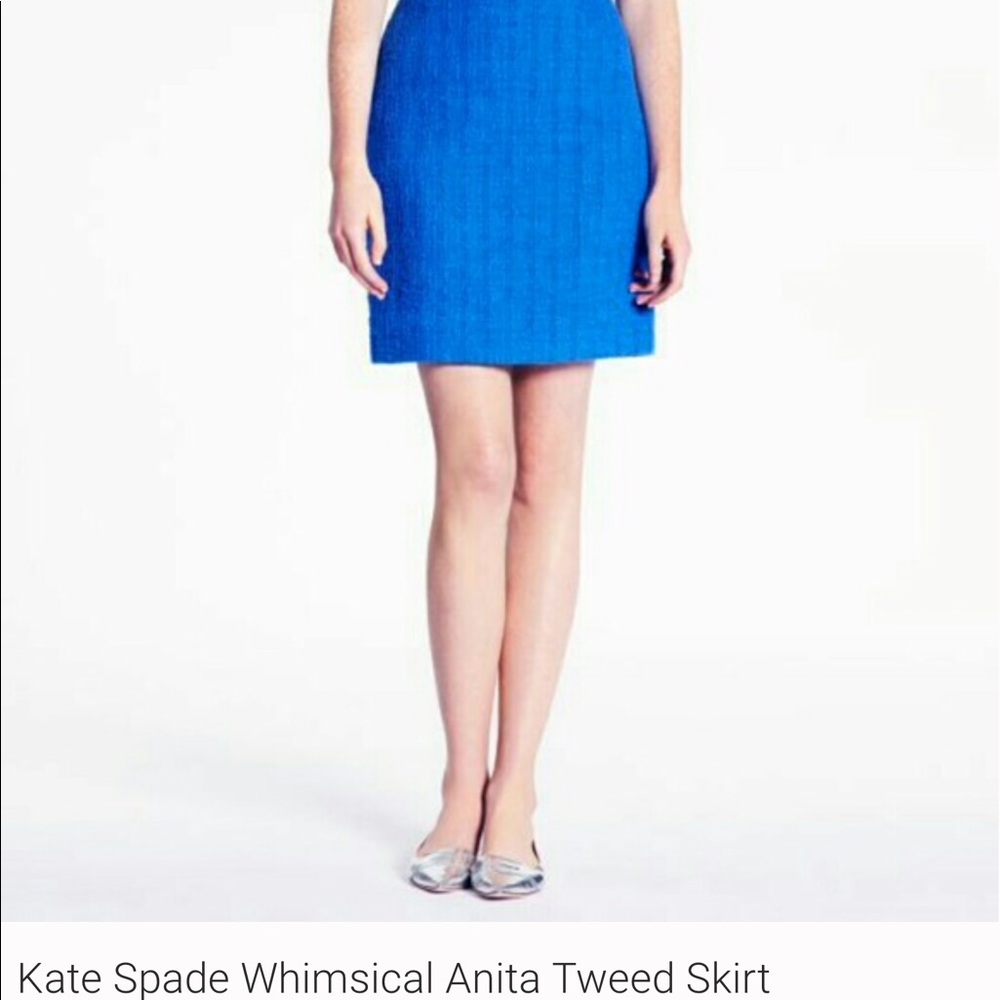 Kate Spade tweed royal blue skirt size 4